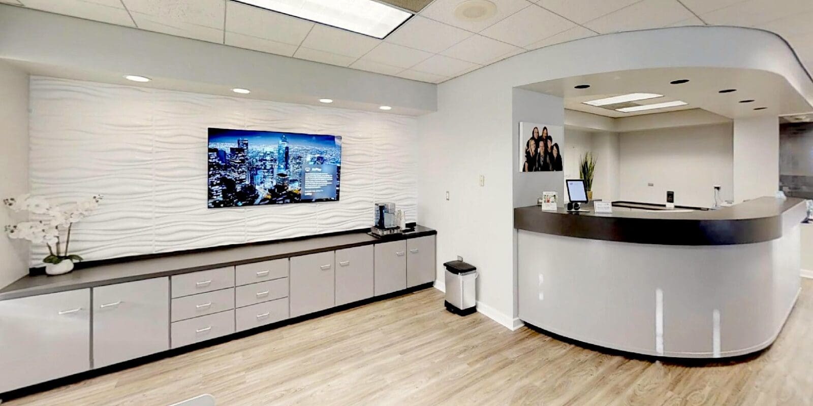 The reception and front desk at Brodie Bowman Orthodontics in Fort Walton Beach